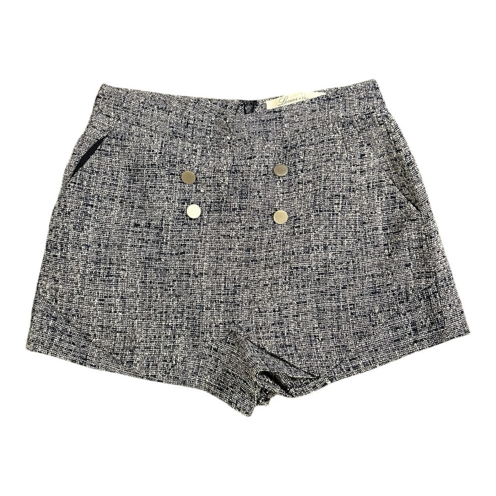 Lovers + Friends Tweed Navy and White High Waist Shorts Size M
